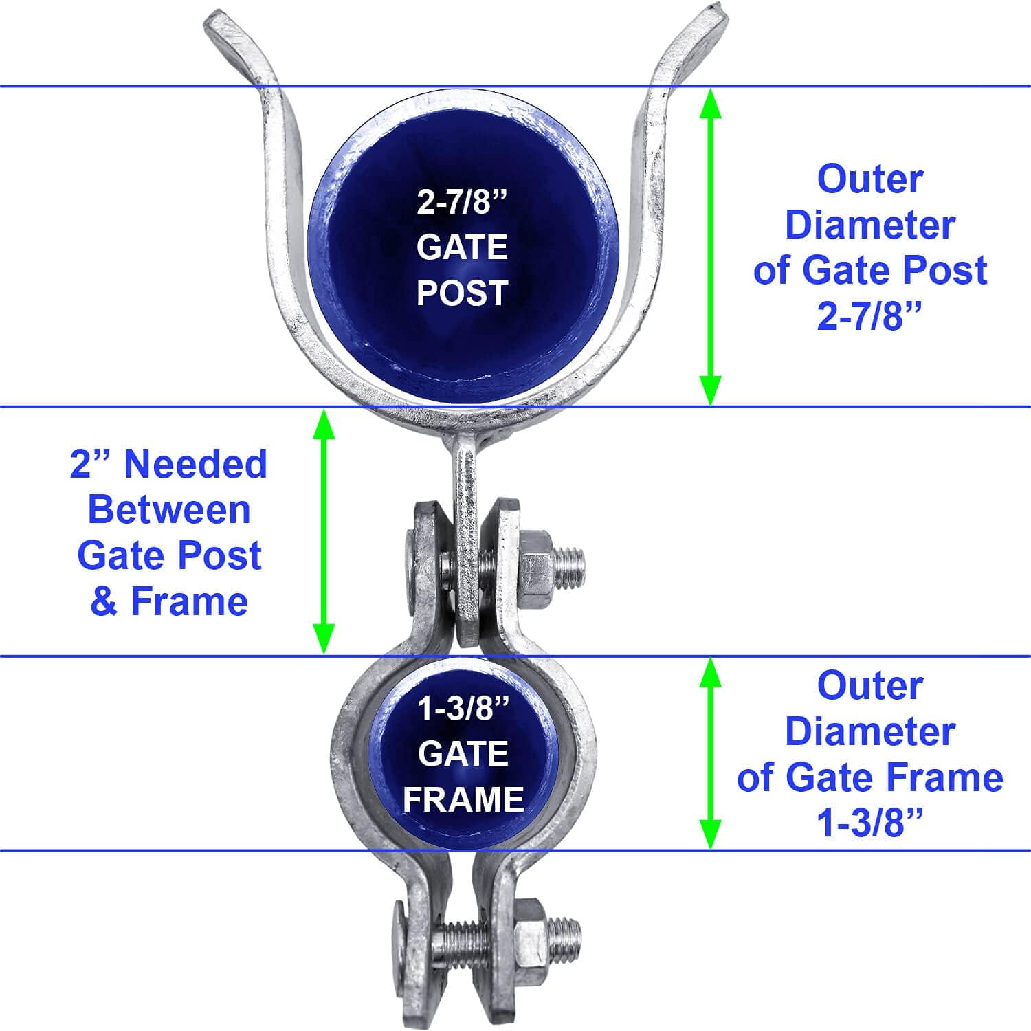1-3/8' x 4' Galvanized Chain Link Fork Latch for Gates with Padlock Hole - Case of 25