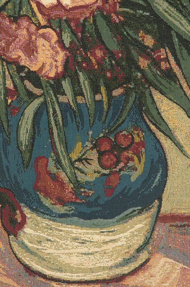 Charlotte Home Furnishings Inc. Oleanders And Books Italian Tapestry Wall Hanging 38 X 54 Inch Viscose Cotton And Polyester Blend Wall Art Perfect For Home Decor And Wall Decor By Vincent Van Gogh