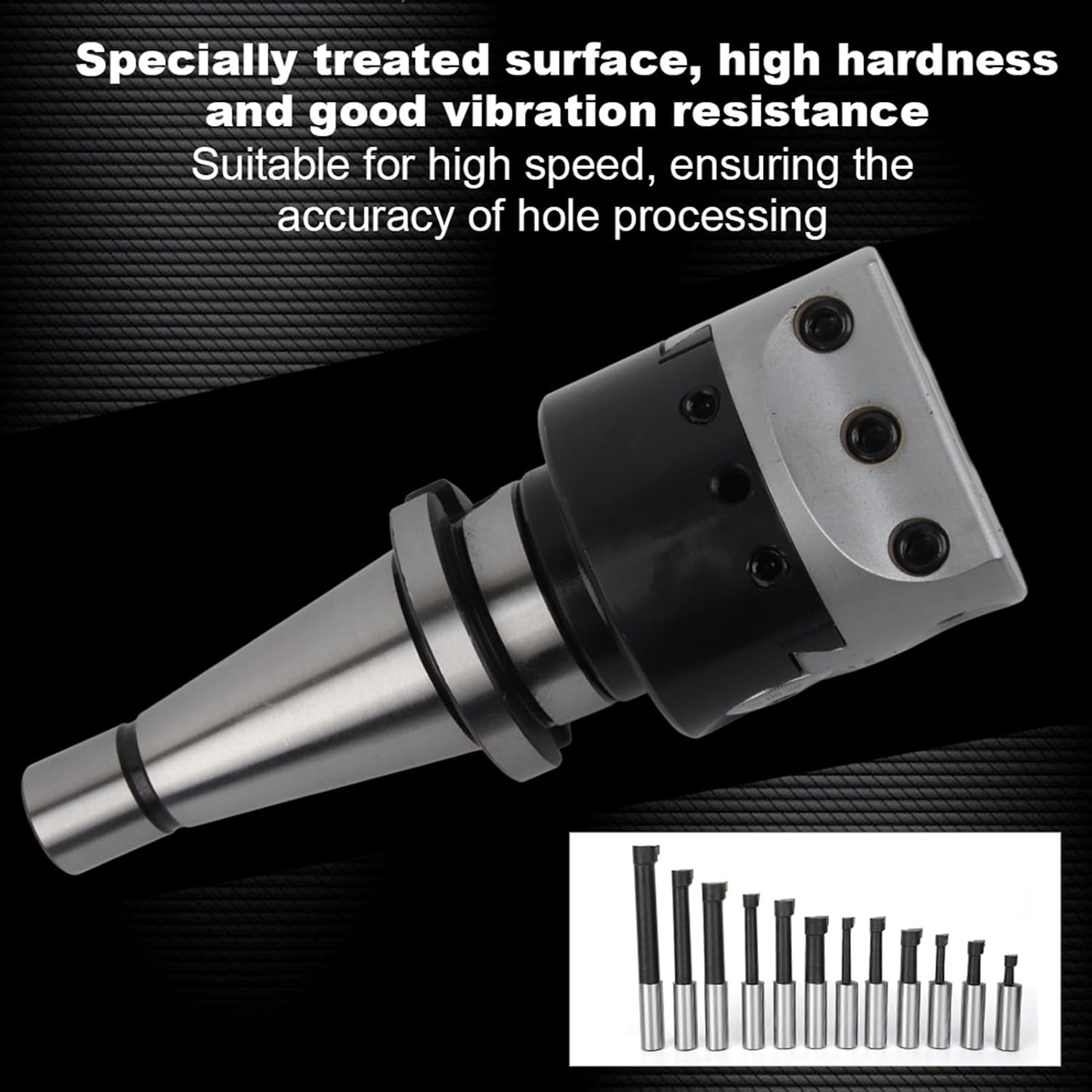 High Quality 40CR Boring Head Set, CNC Milling Tools Kit, F1‑18 Boring Bar, 75mm Diameter, with Storage Box, Metric System, Long Service Life, for Boring and Milling Machines (NT30-F1-18-12PCS)