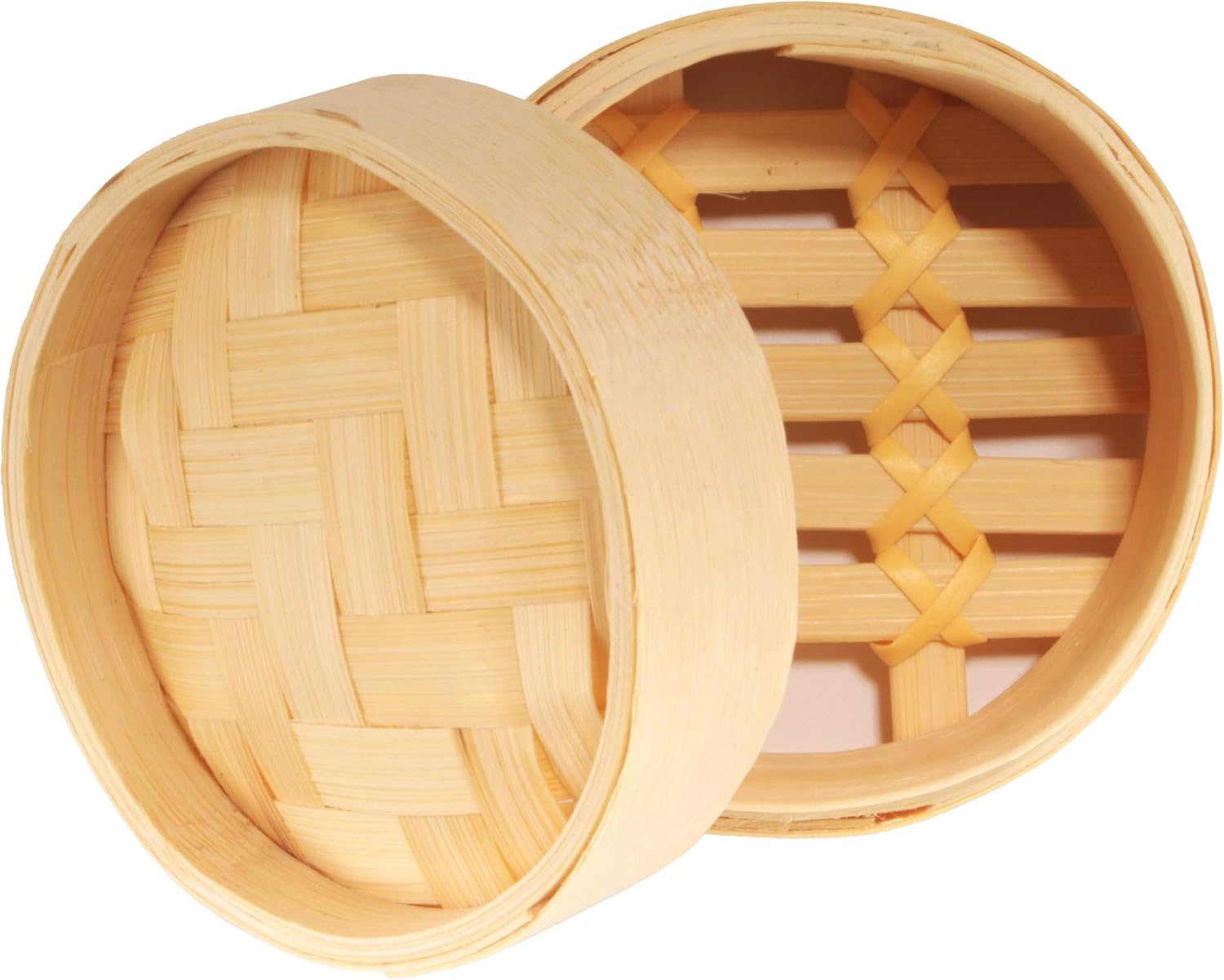 BambooMN 3 Inch Mini Bamboo Dim Sum Dumpling Steamer Basket for Dessert Party Favors Wedding Birthday Home Decorations Supplies, 100 Pieces