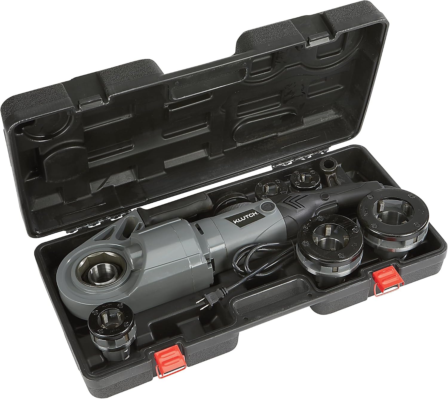Klutch 2in. Electric Pipe Threader, Portable, 28 RPM, 10 Amps, Includes 6 Dies