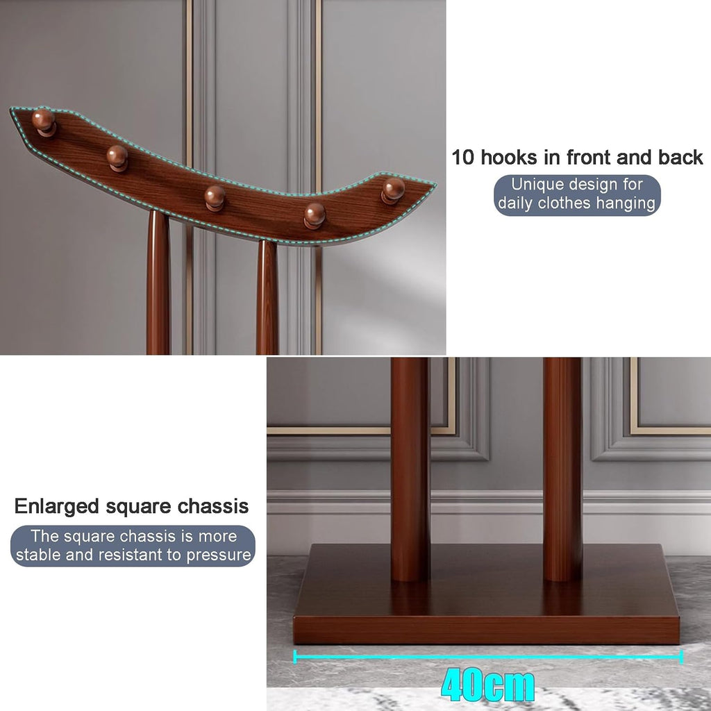 Portable Bamboo Clothing Rack - Freestanding Garment Stand for Laundry, Guest Room, Apartment & Entryway - Stylish & Functional Clothes Hanging Solution