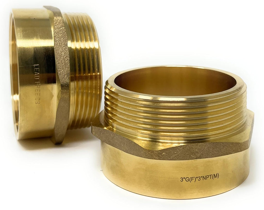 G Thread (British BSPP) Female to NPT Thread Male Pipe Fitting Adapter - Lead-Free Adapter (Two, 3 inch)