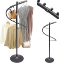 71 Inch Spiral Clothing Rack 360° Spiral Retail Costumer Garment Rack with 38 Ball, 5.91ft Spiral Rotating Clothing Rack for Bedrooms, Living Rooms, Stores (Black)