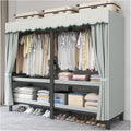 Foldable Portable Wardrobe Closet, Freestanding Clothing Rack, Metal Closet Organizer, Armoire Storage Garment Racks For Hanging Clothes, 30mm Thick Steel Tubes(B,192cm/75.6in)