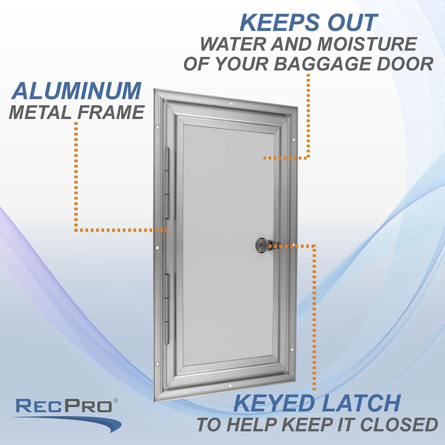 RecPro Square RV Baggage Door | Compartment Storage | RV Storage | Trailer Storage | Camper Storage (12' W x 20' H) | Made in America