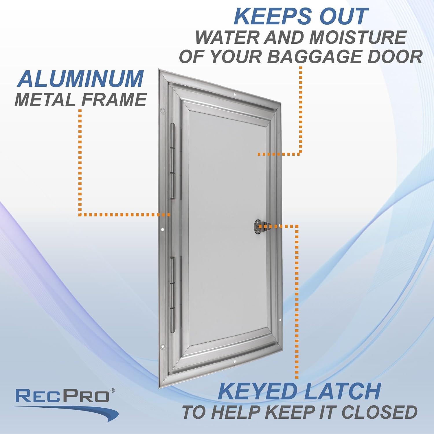 RecPro Square RV Baggage Door | Compartment Storage | RV & Trailer Storage (10' W x 18.5' H) | Made in America