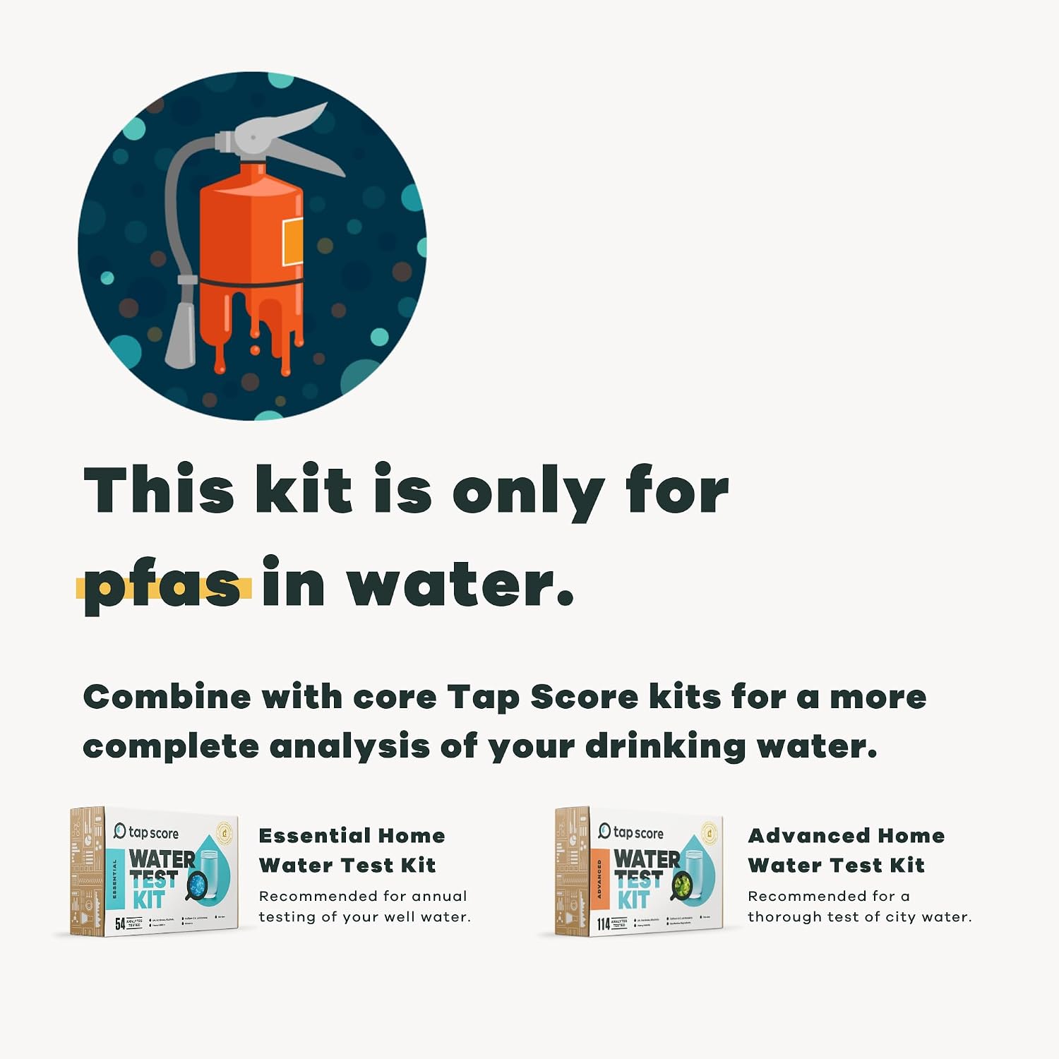 Professional PFAS Test for Drinking Water | Certified Tap Score Home Kit | Mail-in Lab Analysis | Easy Sampling, Shipping Included | EPA Testing Method
