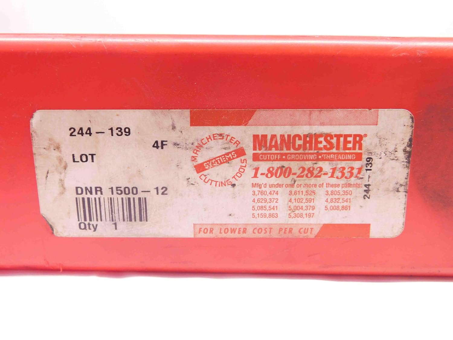 Manchester 1 1/2 Shank Dia 244-139 12' OAL COOLANT Thru INDEXABLE Boring BAR 1.5 - BR9267CM4
