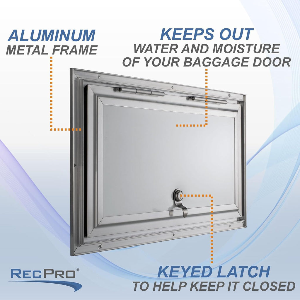 RecPro Square RV Baggage Door | Compartment Storage | RV Storage | Trailer Storage | Camper Storage (18.5' W x 10' H) | Made in America