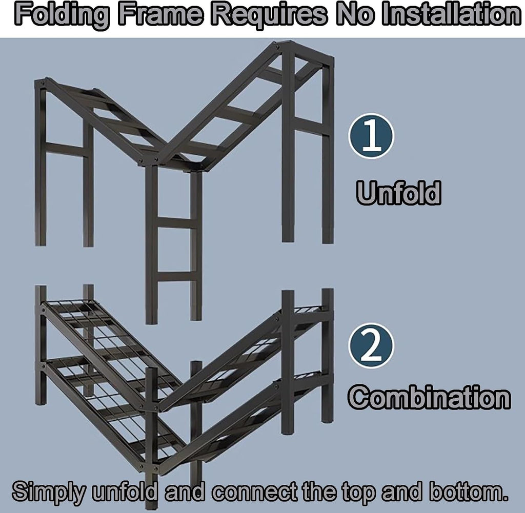 Portable Wardrobe Closet, Foldable Clothes Rack with Cover, Multi-Functional Folding Armoire, Garment Rack for Hanging Clothes(B,49.2 * 20.5 * 70IN(L*W*H))