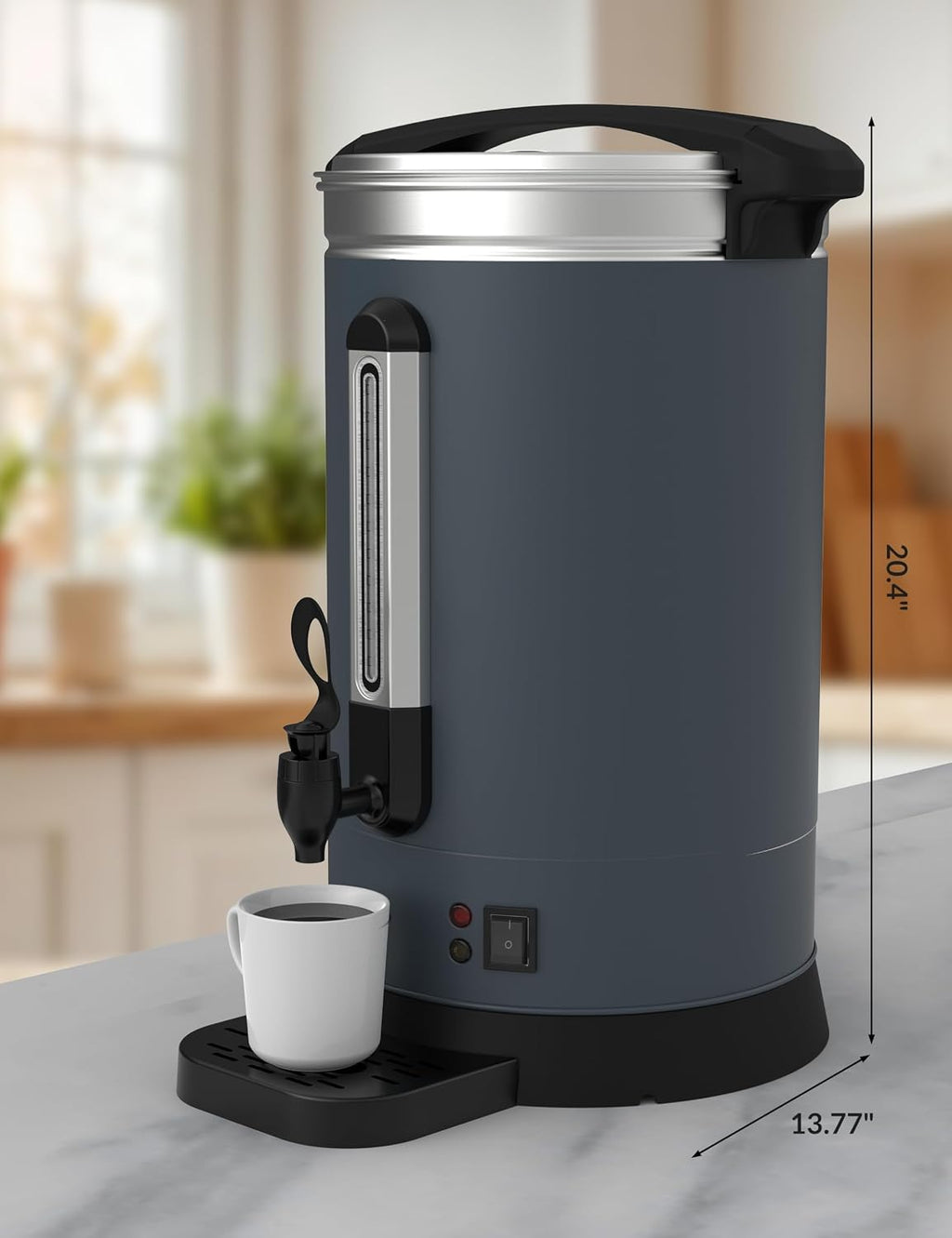 80 Cup Coffee Urn and Hot Beverage Dispenser, 12L/3.2Gal Commercial Coffee Maker Stainless Steel, Double Wall Insulation, Large Hot Coffee Dispenser for Party Buffet Catering Wedding