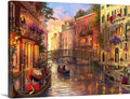CANVAS ON DEMAND Sunset in Venice Canvas Wall Art Print by Dominic Davison, Home Decor, Design Artwork, 48'x36'