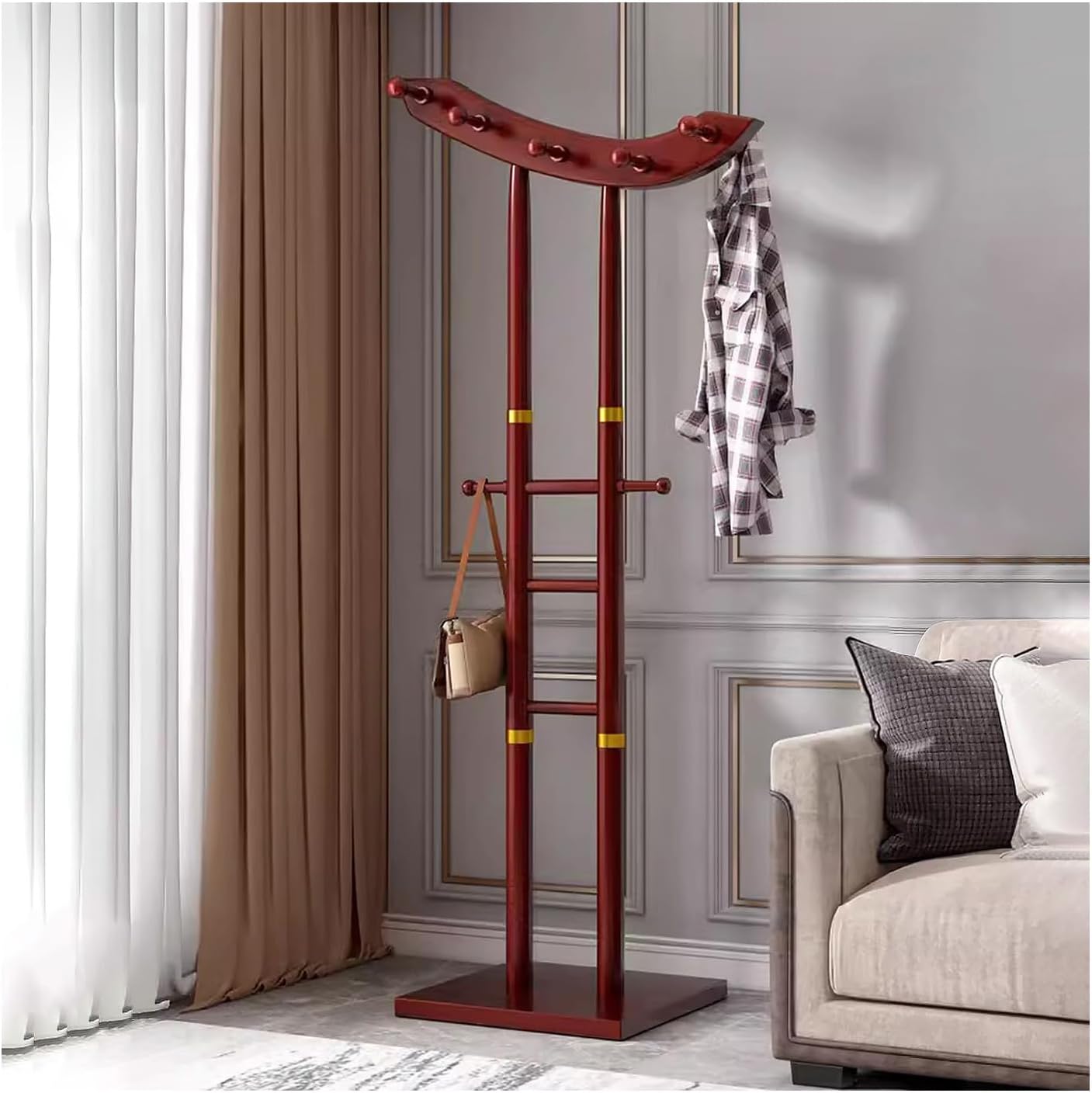 Portable Bamboo Clothing Rack - Freestanding Garment Stand for Laundry, Guest Room, Apartment & Entryway - Stylish & Functional Clothes Hanging Solution