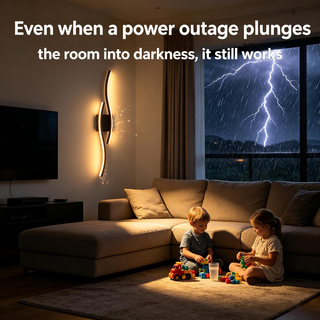 Modern LED Wall Sconce set of Two, Battery Powered Wall Sconces set of 2 with Timer, Black Wall Light with Remote, LED Wall Lamp indoor not hardwired for Bathroom Living Room Bedroom Corridor