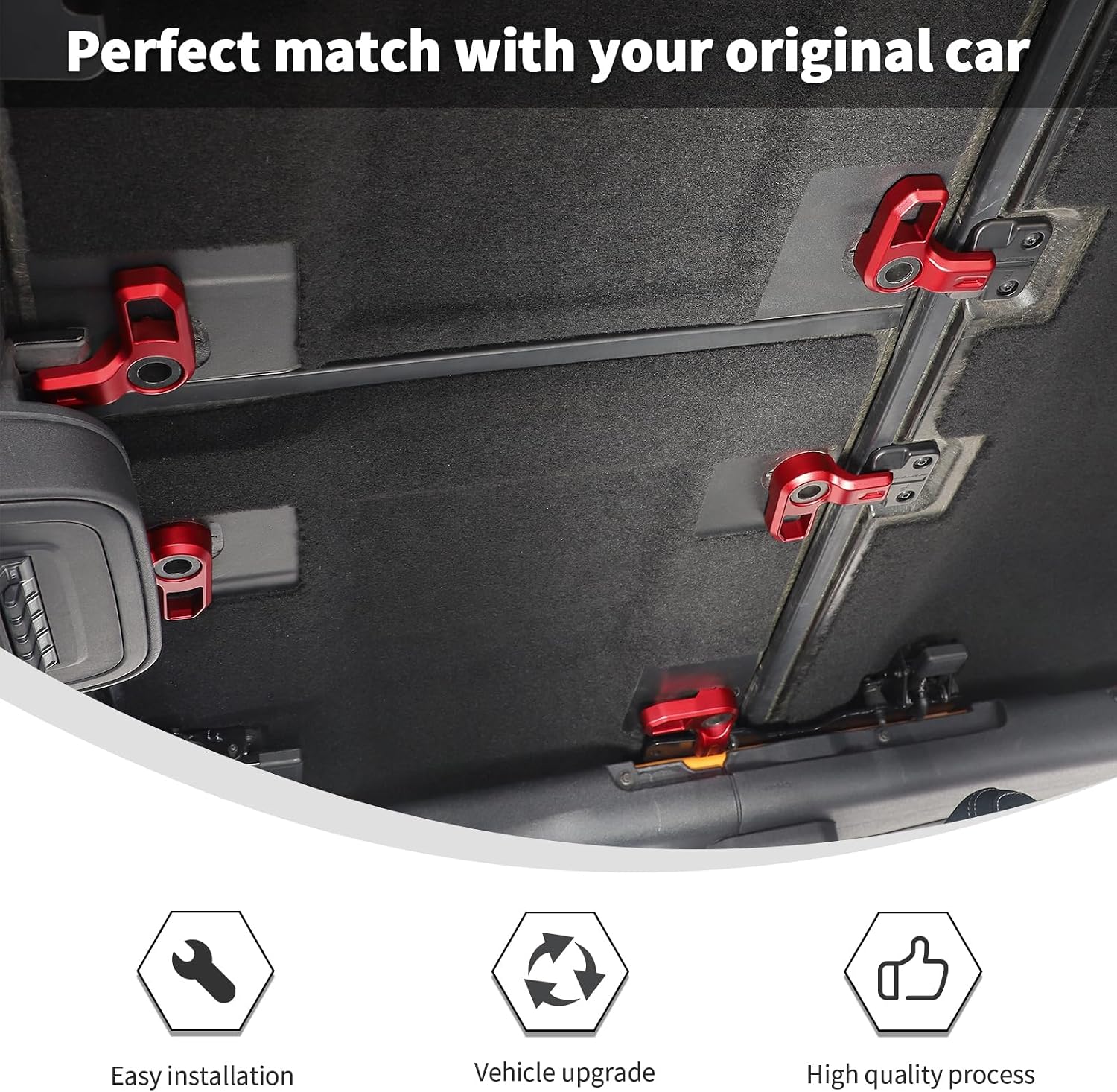 Linskip Freedom Panel Latches for 2021-2025 Ford Bronco & Bronco Raptor 4Door, Hard top Removal Switch Handles for Bronco Interior Accessories(Red)