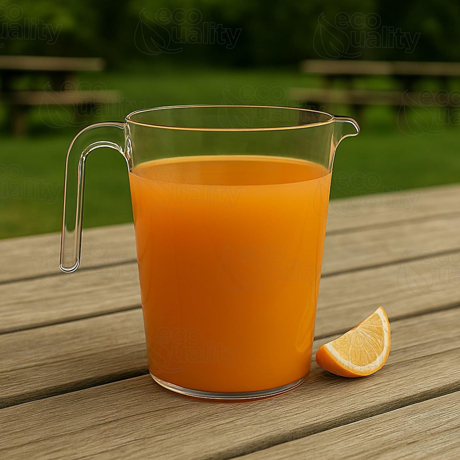 60 oz Heavy Duty Crystal Clear Plastic Beverage Pitcher - Break Resistant Beverage Carafe - Great for Restaurants and Catering - Serveware for Water, Cold Drinks, Beer, Lemonade, Sangria (36)
