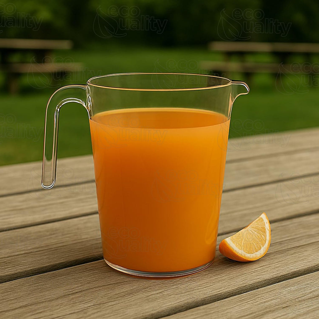 60 oz Heavy Duty Crystal Clear Plastic Beverage Pitcher - Break Resistant Beverage Carafe - Great for Restaurants and Catering - Serveware for Water, Cold Drinks, Beer, Lemonade, Sangria (24)