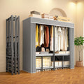 Foldable Heavy Duty Portable Closet with Cover, Freestanding Storage Garment Rack for Bedroom, Clothes Rack for Hanging Clothes Armoire Wardrobe Closet System, 66.1x67.7x20.5 Inch,Black Grey