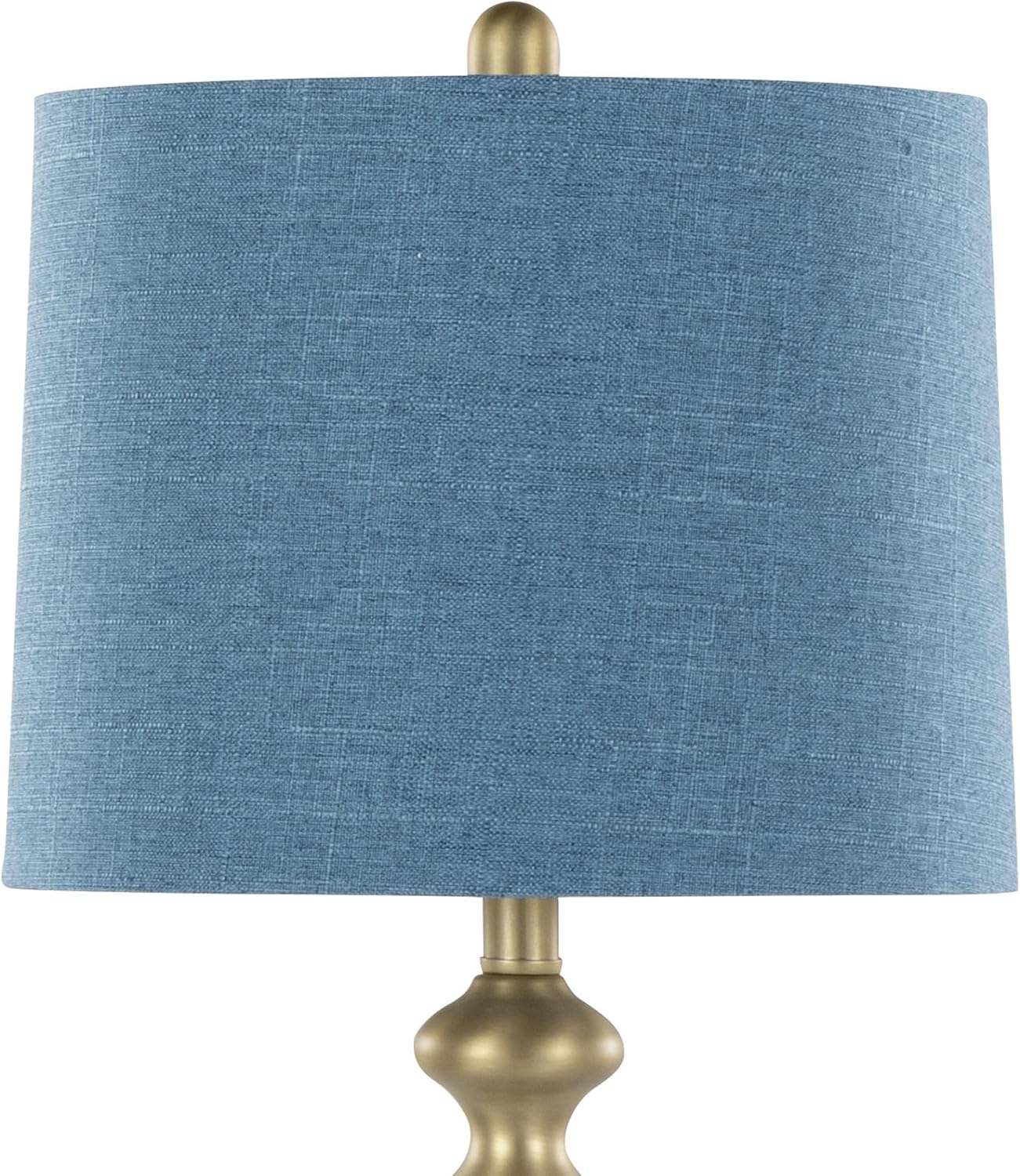 Ashland 27' Metal Table Lamps Set of 2, Desk Lamp, Bedside Lamps for Night Stands, Nightstand Lamp, Small Lamp, Small Table Lamps for Living Room Set of 2 (Gold Metal, Moroccan Blue Linen)