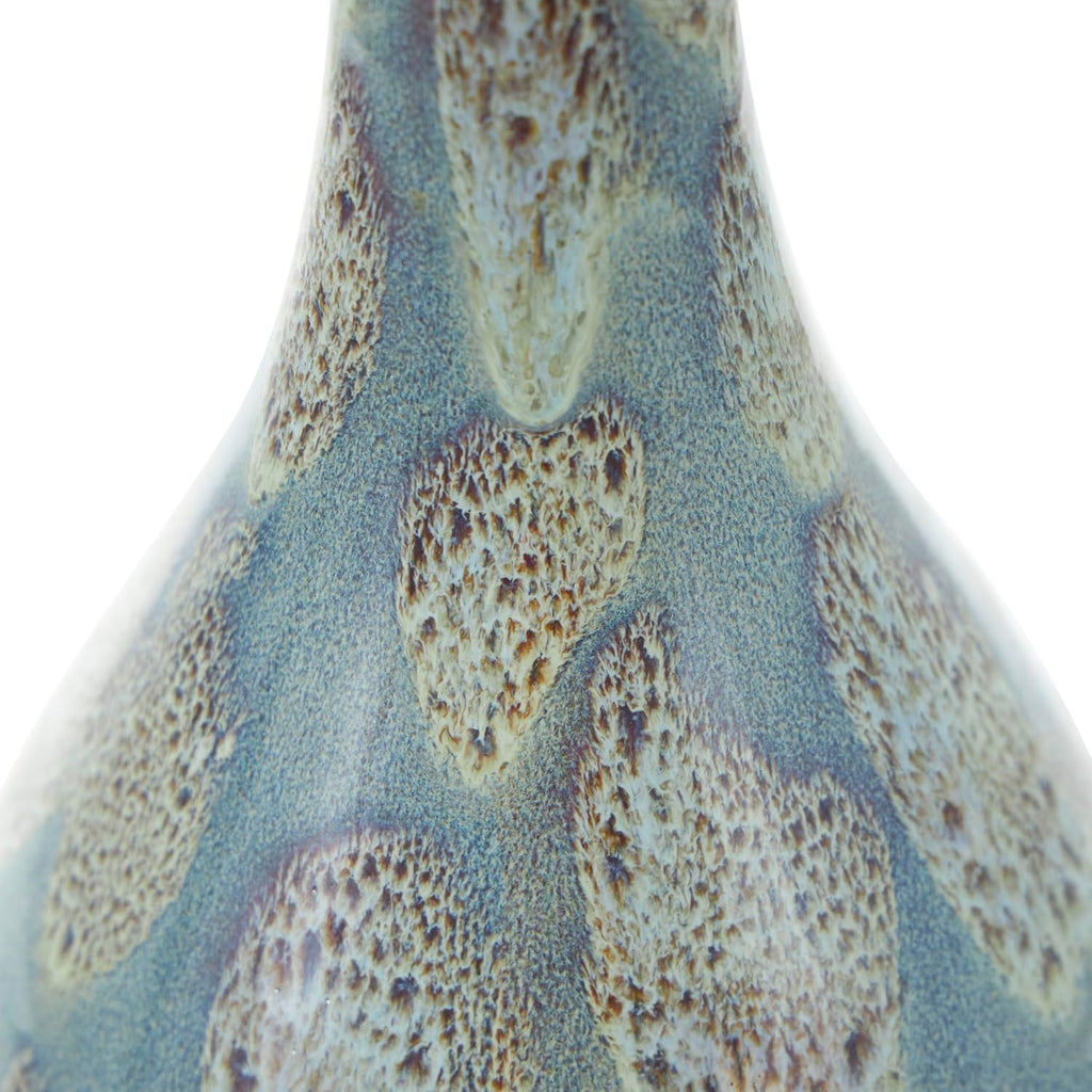 Deco 79 Ceramic Room Table Lamp Abstract Textured Accent Lamp with Drum Shade, set of 2 Lamp 8' x 8' x 32', Teal