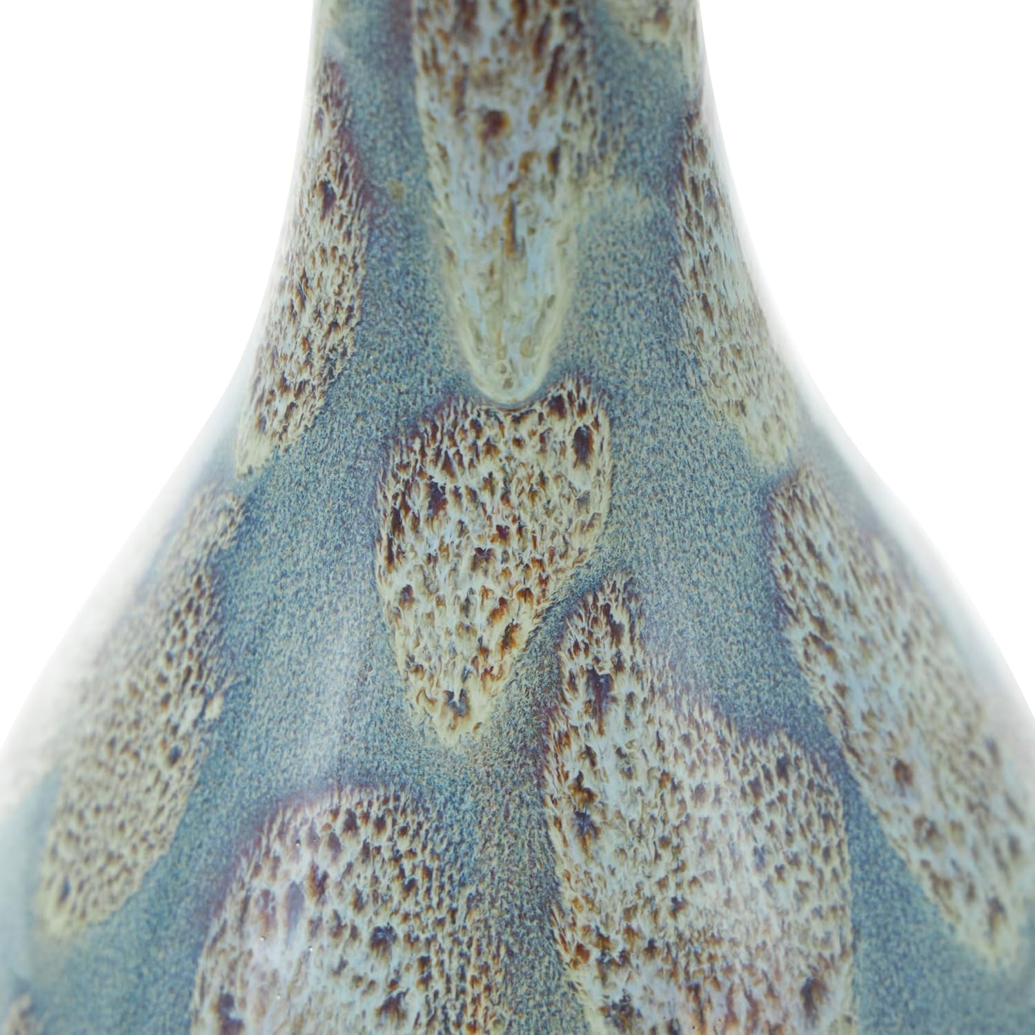 Deco 79 Ceramic Room Table Lamp Abstract Textured Accent Lamp with Drum Shade, set of 2 Lamp 8' x 8' x 32', Teal