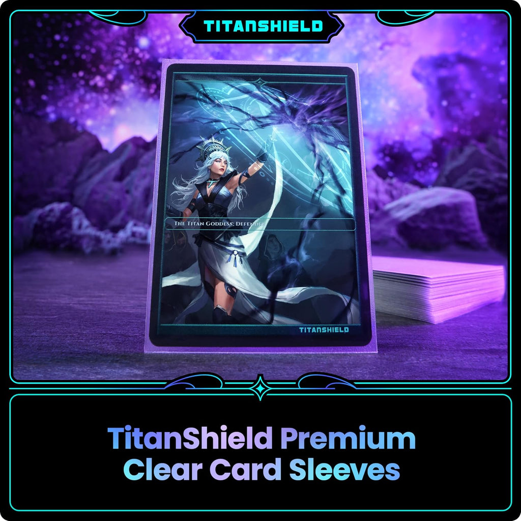 TitanShield Premium Card Sleeves | Compatible with Pokemon, One Piece, Lorcana, Flesh & Blood, & Magic The Gathering MTG | (150 Sleeves - Standard) (30, Clear, Standard | 66x91mm)