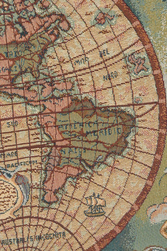 Charlotte Home Furnishings Inc. Antique Map I Small Italian Tapestry Wall Hanging 16 X 26 Inch Viscose Cotton And Polyester Blend Wall Art Italian Woven Perfect For Home Decor And Wall Decor