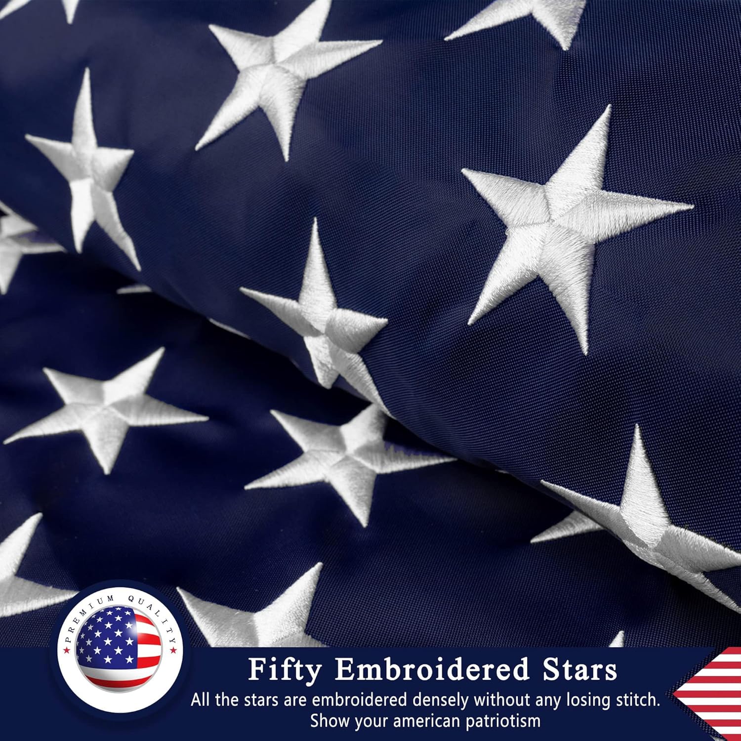 American Flag 10x15 Ft for Outside,Heavy Duty US Flag for High Wind Outdoor | Heavy Duty Nylon, Fade Resistant and Waterproof USA Flag with Embroidered Stars, Sewn Stripes, Brass Grommets
