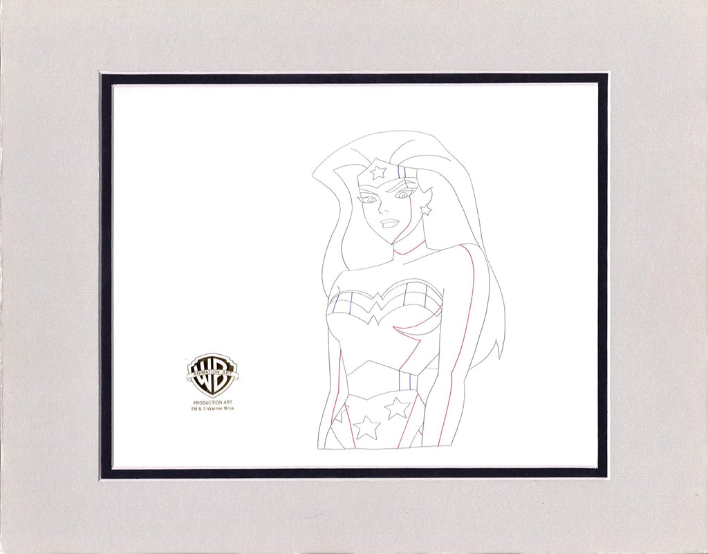 Justice League of America Wonder Woman Production Animation Cel Drawing from Warner Brothers 281