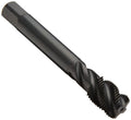 Dormer E043 Powdered Metal Pipe Tap, Spiral Flute, BSP, Black Oxide Finish, Round Shank with Square End, Modified Bottoming Chamfer, 1/2'-14 Thread Size