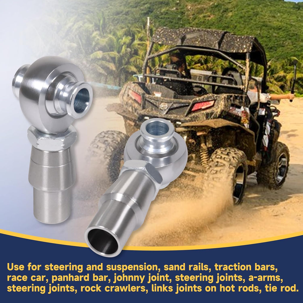 3/4' Heim Joints Rod End Kit Thread 0.75' Chromoly Heim Joints Suspension Kit Right and Left Hand Traction Bars Steering Kit with Round Tube Adapter Misalignment Spacer Jam Nuts, 4 Set