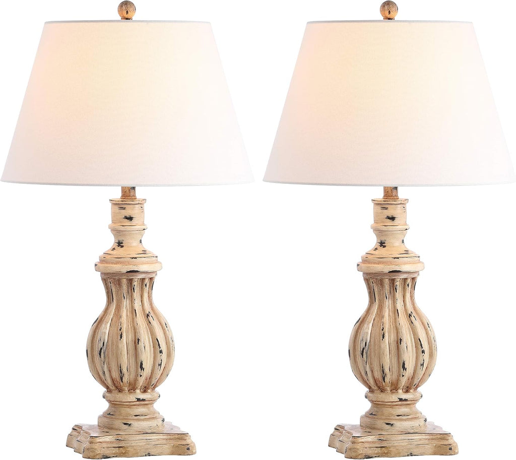 SAFAVIEH Lighting Collection Tanner Brown 31-inch Bedroom Living Room Home Office Desk Nightstand Table Lamp Set of 2 (LED Bulbs Included)