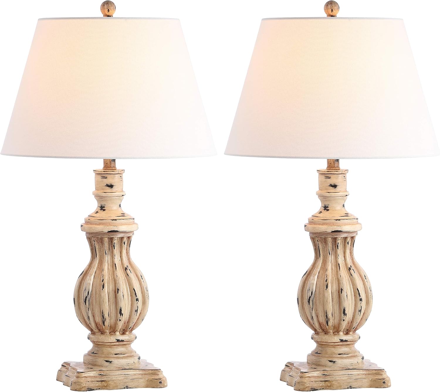 SAFAVIEH Lighting Collection Tanner Brown 31-inch Bedroom Living Room Home Office Desk Nightstand Table Lamp Set of 2 (LED Bulbs Included)