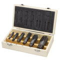 Drill America - DWTHS1/8-1SET 6 Piece NPT Pipe Tap Set in Wooden Case (1/8', 1/4', 3/8', 1/2', 3/4' and 1'), High Speed Steel, DWT Series