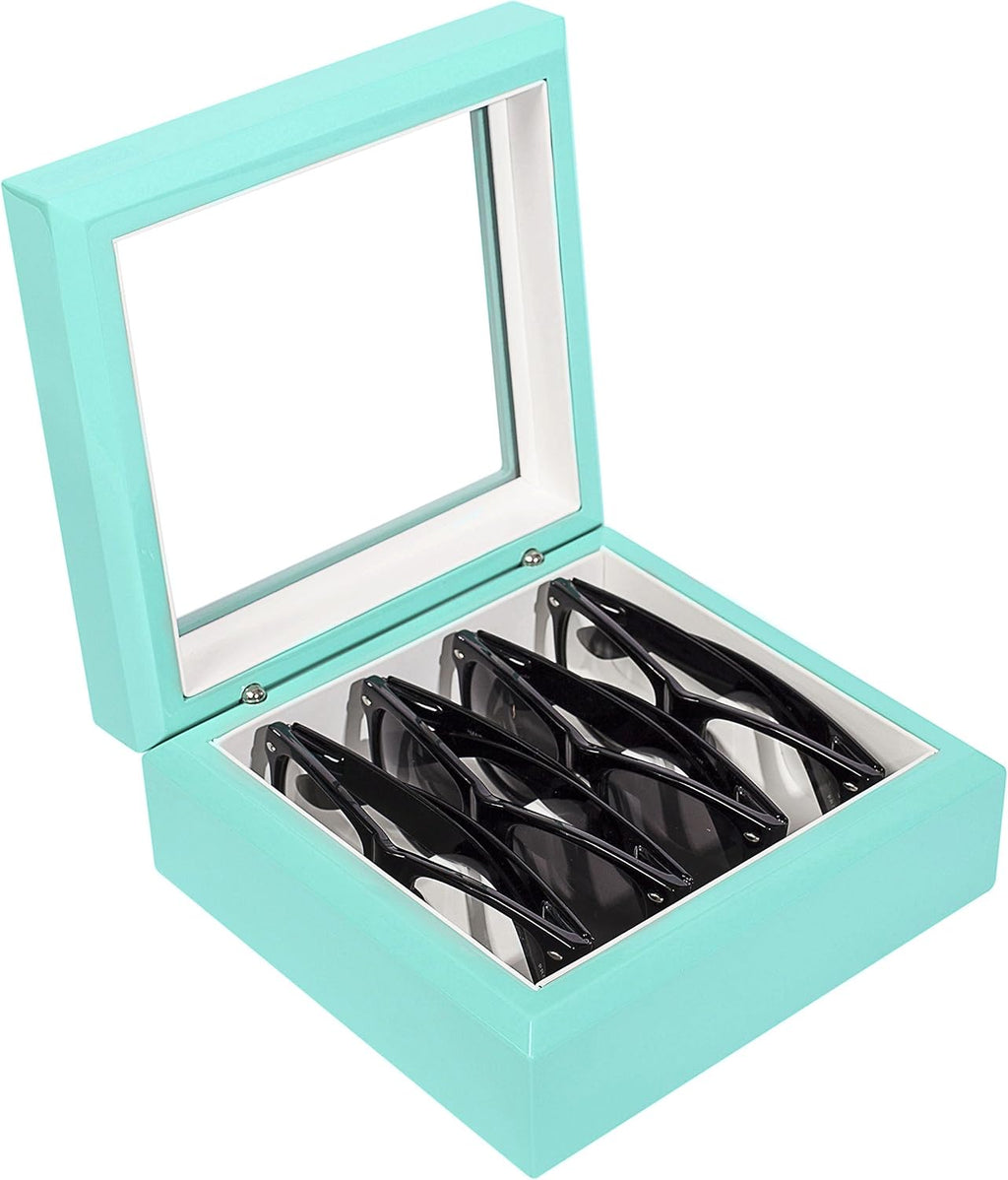 OYOBox Mini Luxury Eyewear Organizer, Wood Display Box for Glasses + Sunglasses