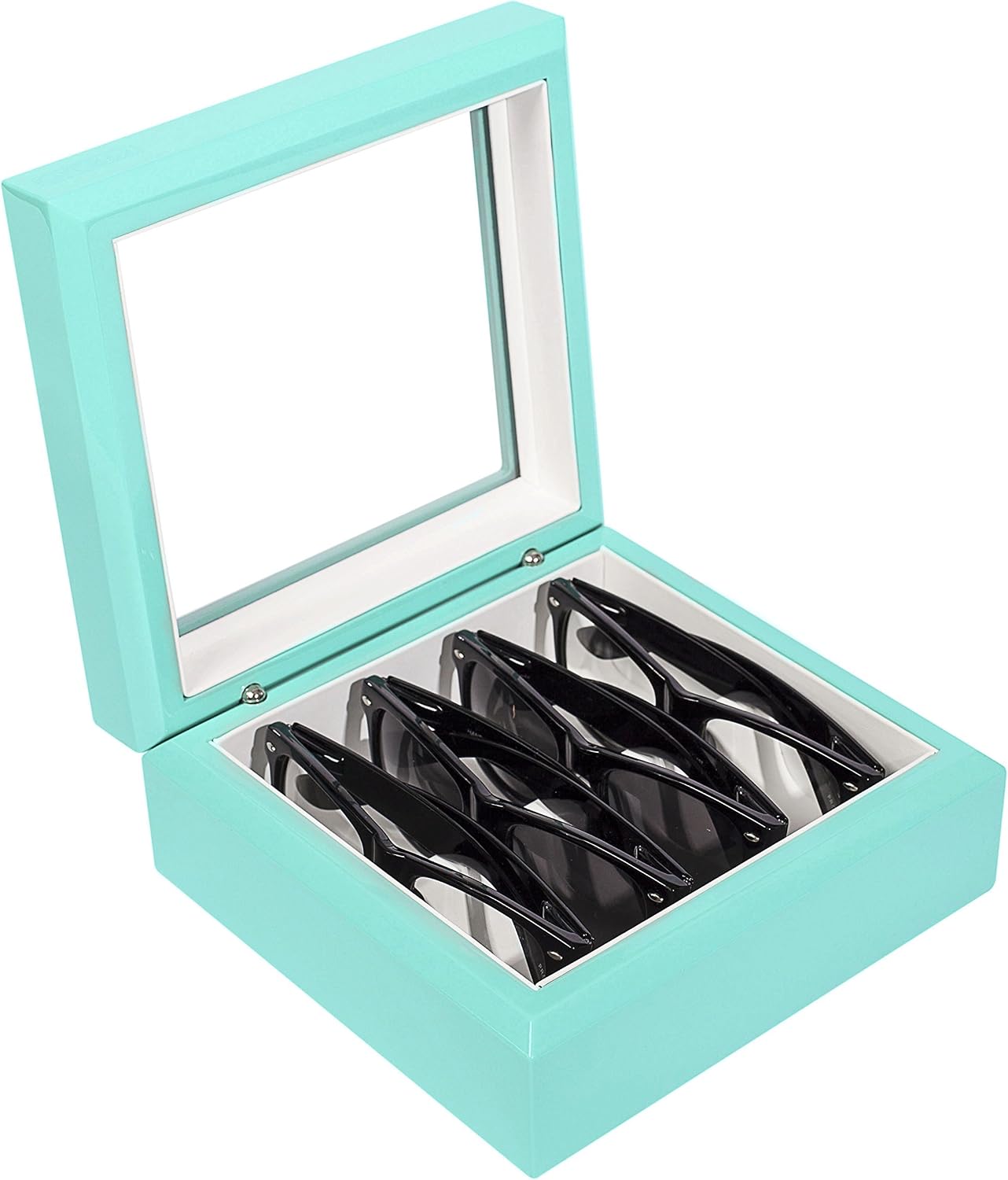 OYOBox Mini Luxury Eyewear Organizer, Wood Display Box for Glasses + Sunglasses