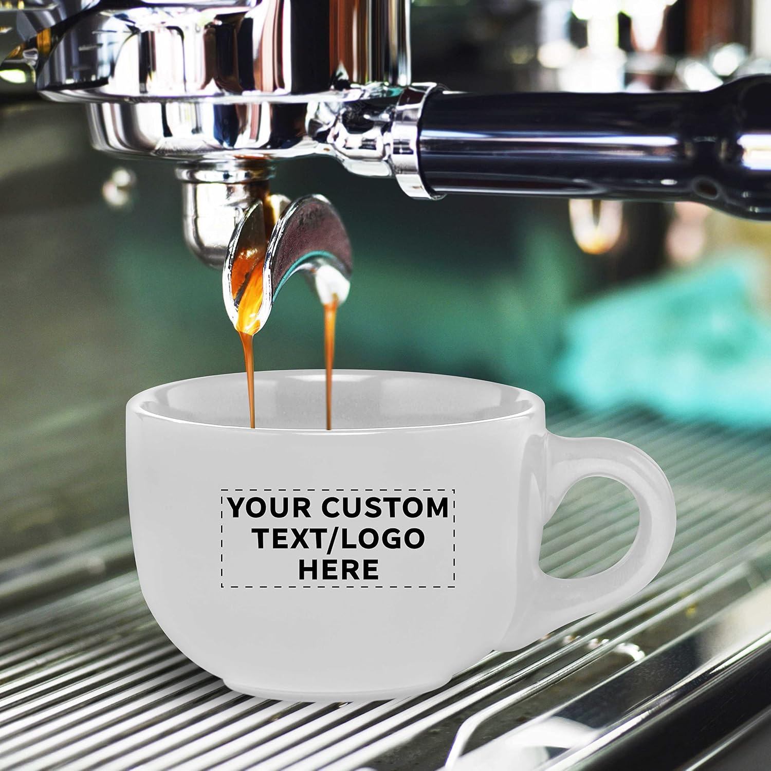 Custom Ceramic Cappuccino Mugs 18 oz. Set of 100, Personalized Bulk Pack - Perfect for Coffee, Tea, Espresso, Hot Cocoa, Other Beverages - White