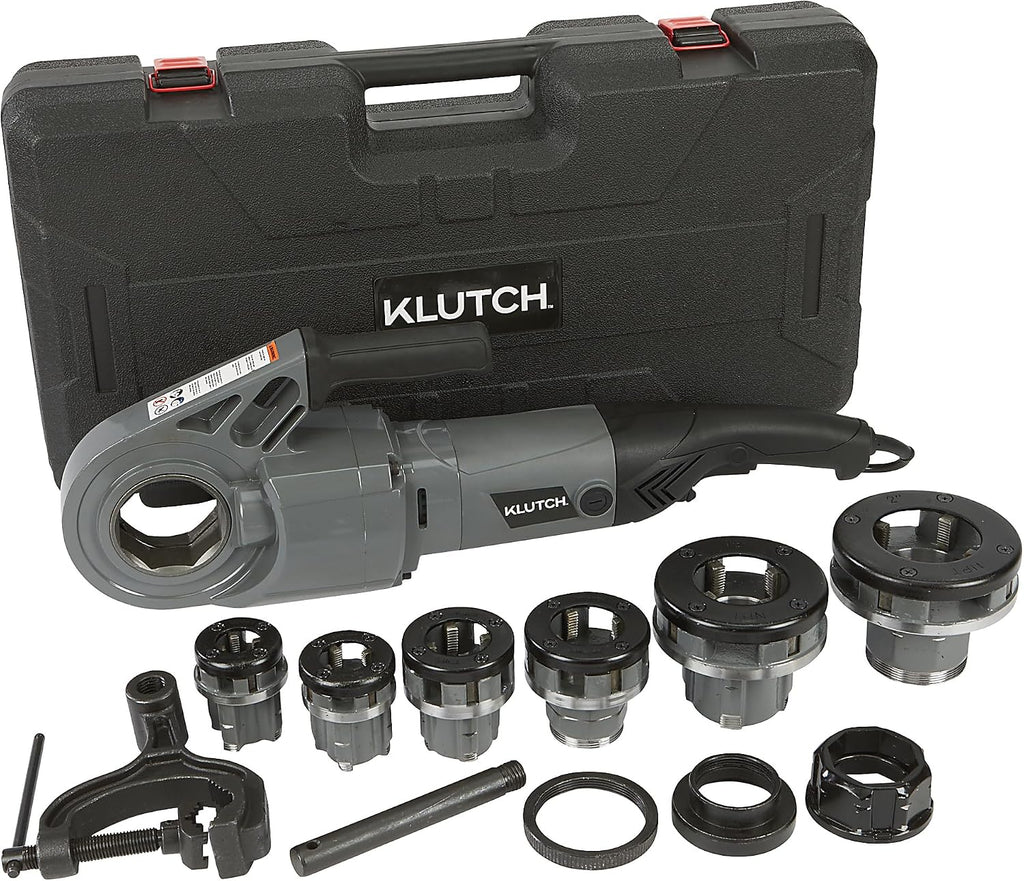 Klutch 2in. Electric Pipe Threader, Portable, 28 RPM, 10 Amps, Includes 6 Dies