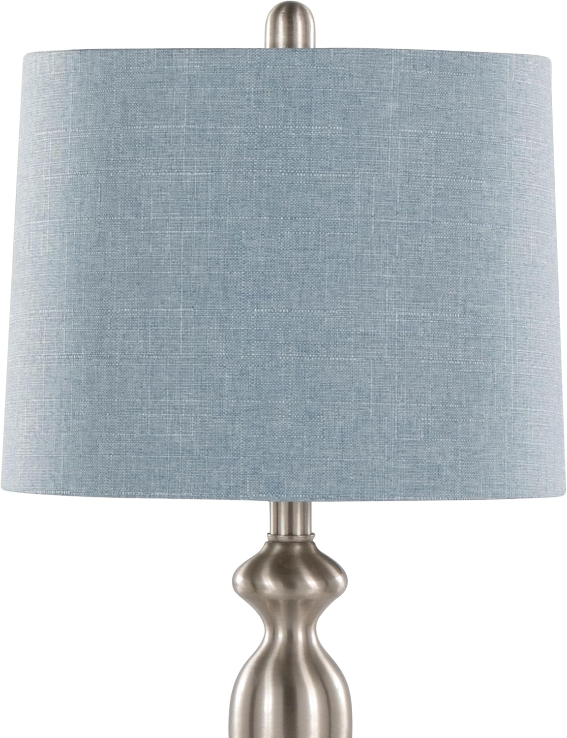 Ashland 27' Metal Table Lamps Set of 2, Desk Lamp, Bedside Lamps for Night Stands, Nightstand Lamp, Small Lamp, Small Table Lamps for Living Room Set of 2 (Brushed Nickel, Light Blue Linen)