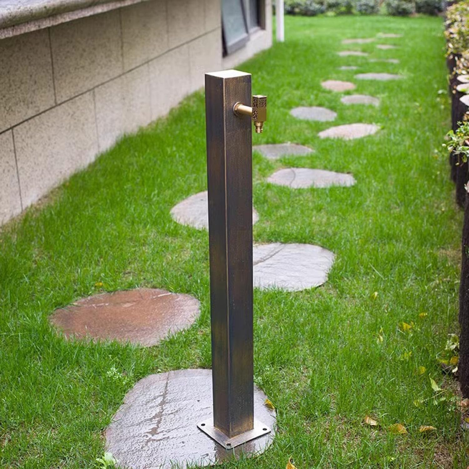 Antique Outdoor Faucet Post, Copper Garden Tap, 304 Stainless Steel Hose Stand, Decorative Water Column for Backyard, Farm & Garden Use