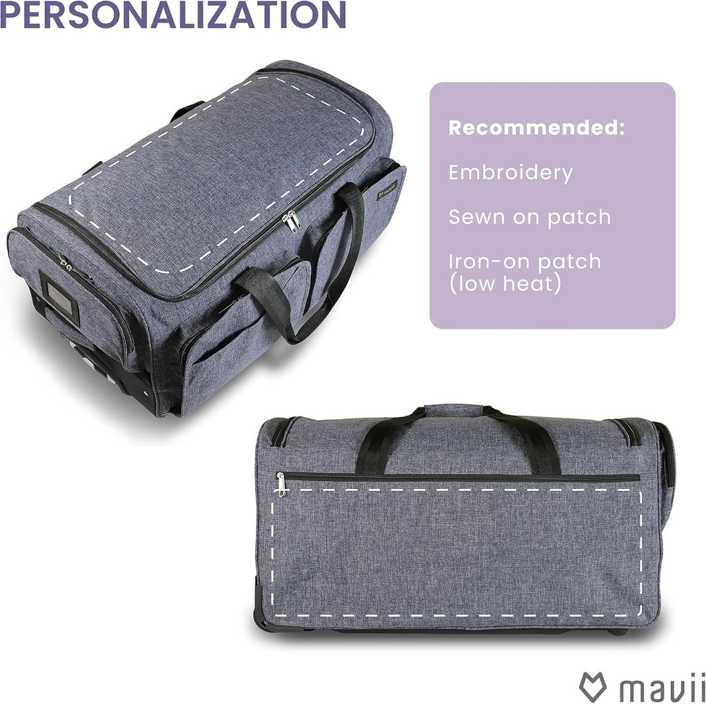 Mavii Dance Bag with Garment Rack - Wheeled 28 Inch Collapsible Travel Bag, Rolling Garment Rack Luggage, Gray