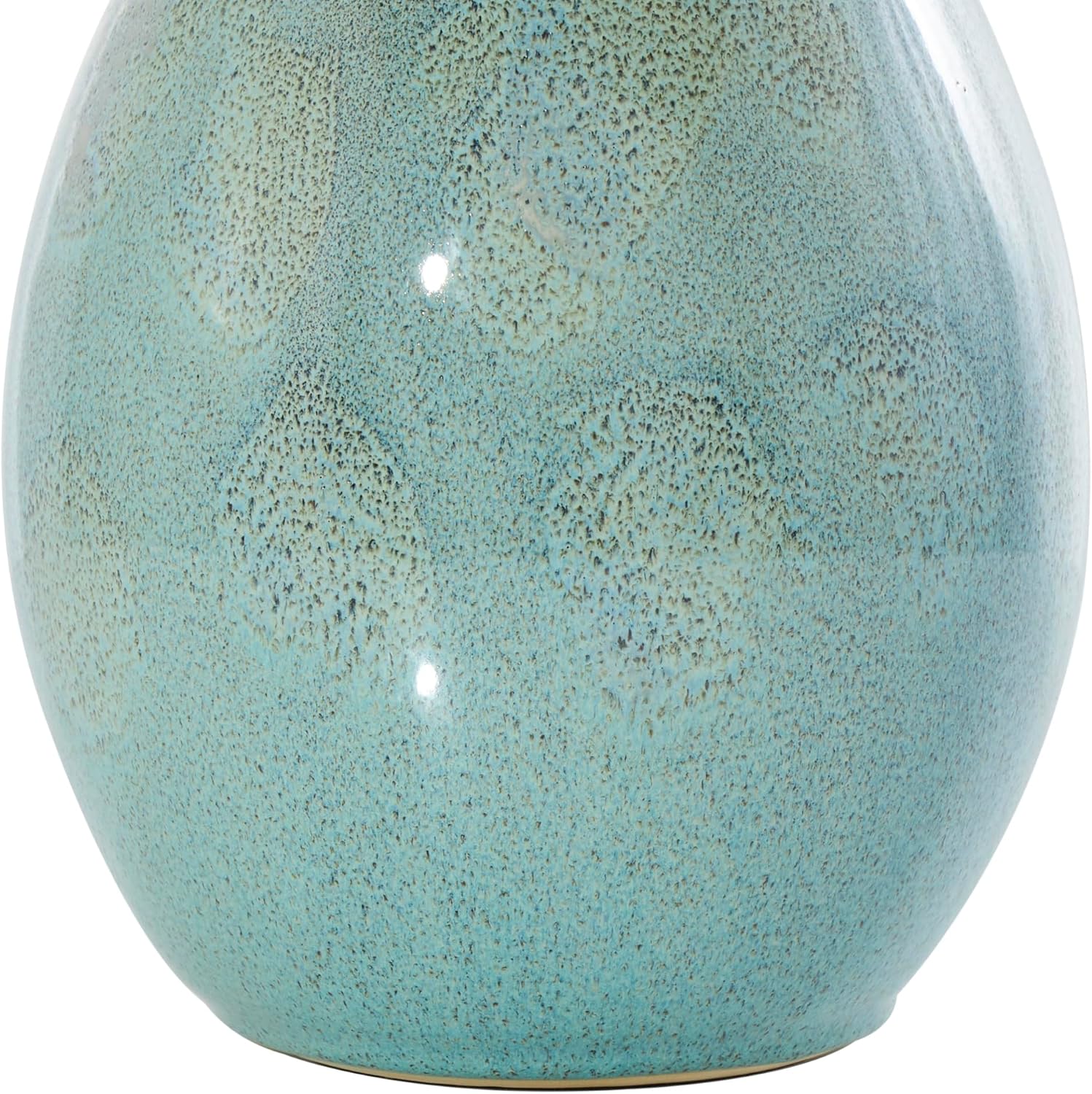 Deco 79 Ceramic Room Table Lamp Abstract Textured Accent Lamp with Drum Shade, set of 2 Lamp 8' x 8' x 32', Teal