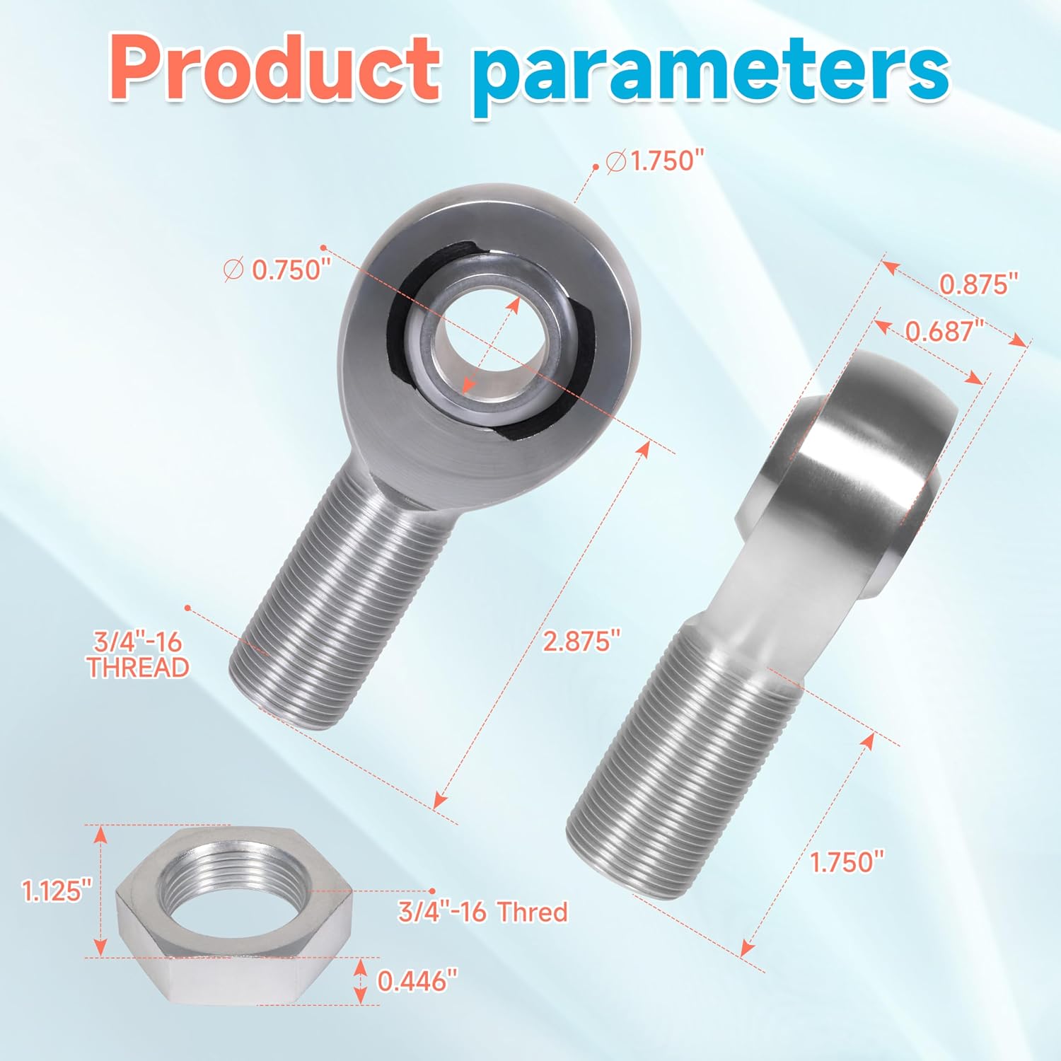 1.25' Heim Joints Rod End Kit Thread 1 1/4' Chromoly Heim Joints Suspension Kit Right and Left Hand Traction Bars Steering Kit with Round Tube Adapter Misalignment Spacer Jam Nuts (2 set-1.25 inch)