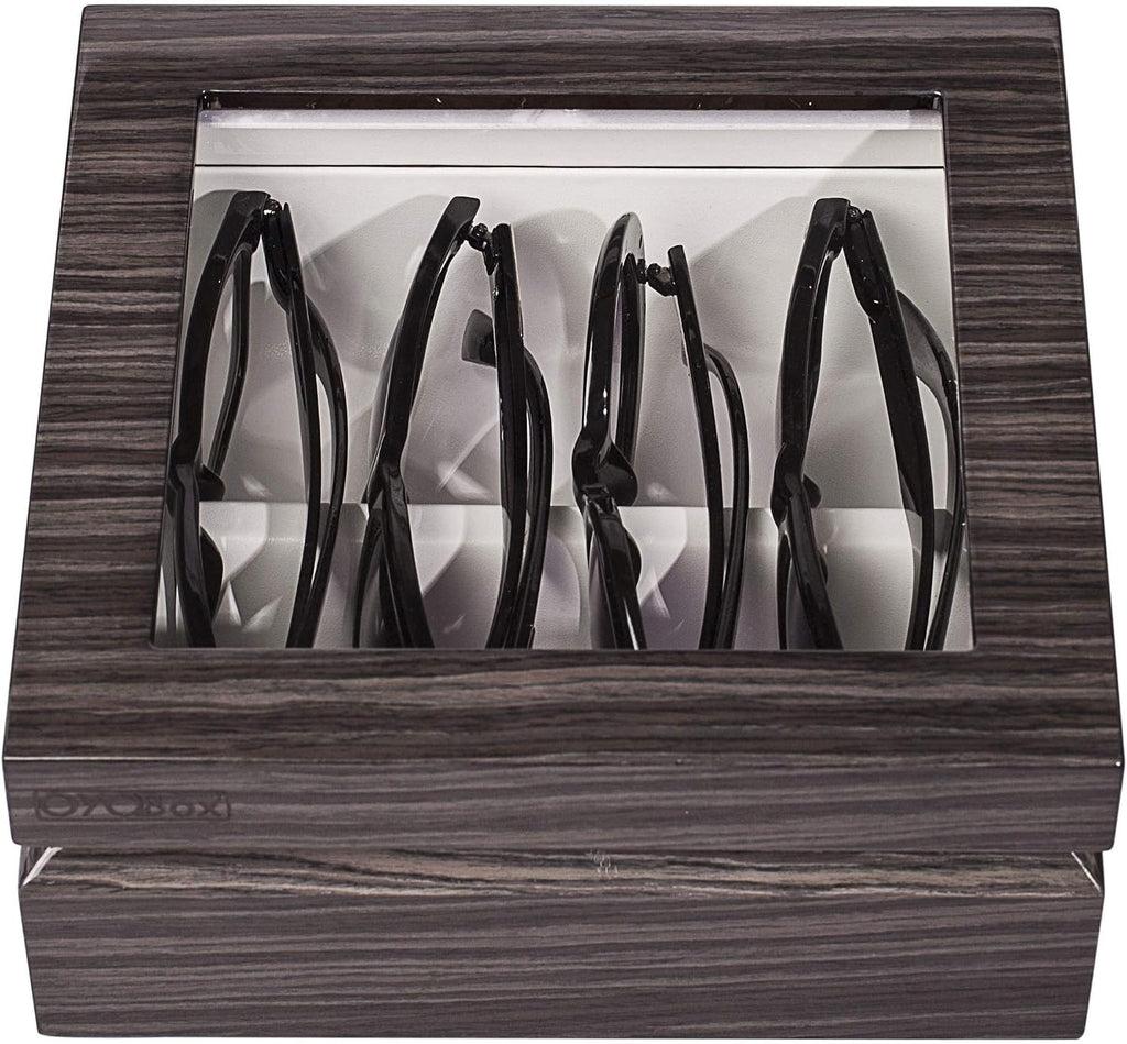 OYOBox Mini Luxury Eyewear Organizer, Wood Display Box for Glasses + Sunglasses