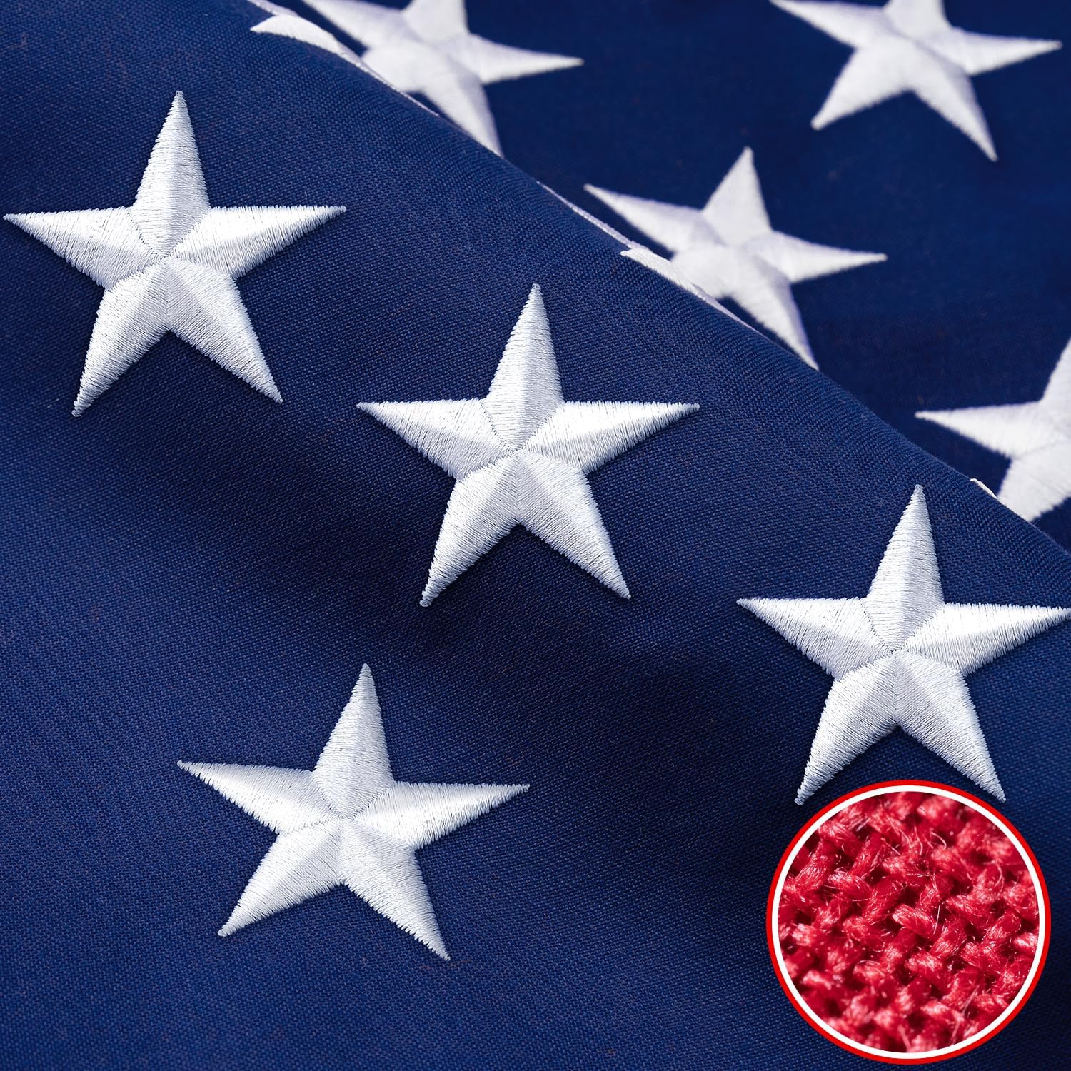 American Flag 15x25 ft TearProof Series, Heavy Duty Tough Spun Polyester USA Flags High Wind, US Flags for Outside Outdoor with Durable Embroidered Stars Sewn Stripes, 6 Brass Grommets