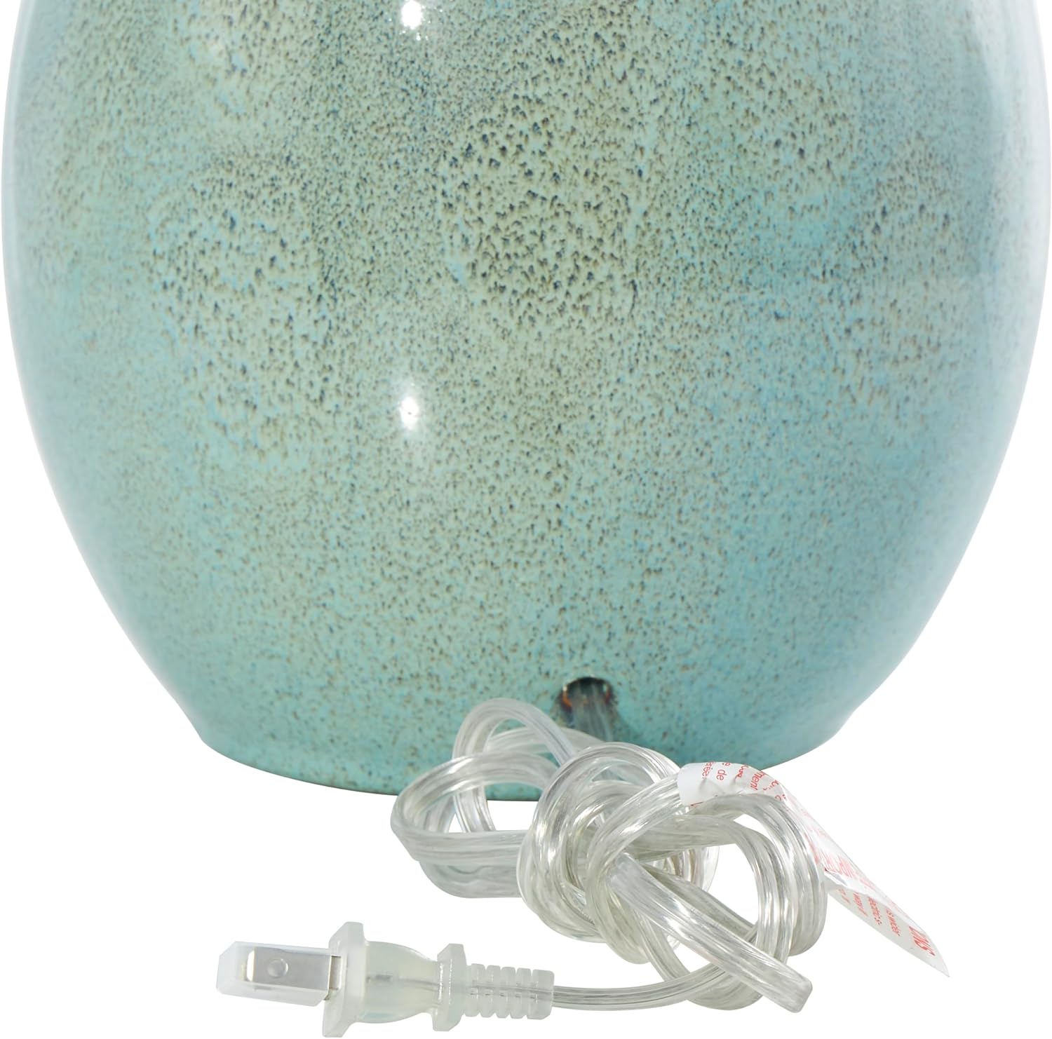 Deco 79 Ceramic Room Table Lamp Abstract Textured Accent Lamp with Drum Shade, set of 2 Lamp 8' x 8' x 32', Teal