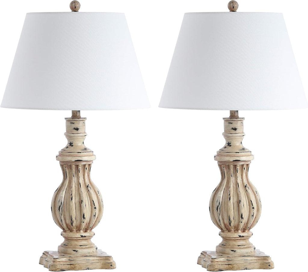 SAFAVIEH Lighting Collection Tanner Brown 31-inch Bedroom Living Room Home Office Desk Nightstand Table Lamp Set of 2 (LED Bulbs Included)
