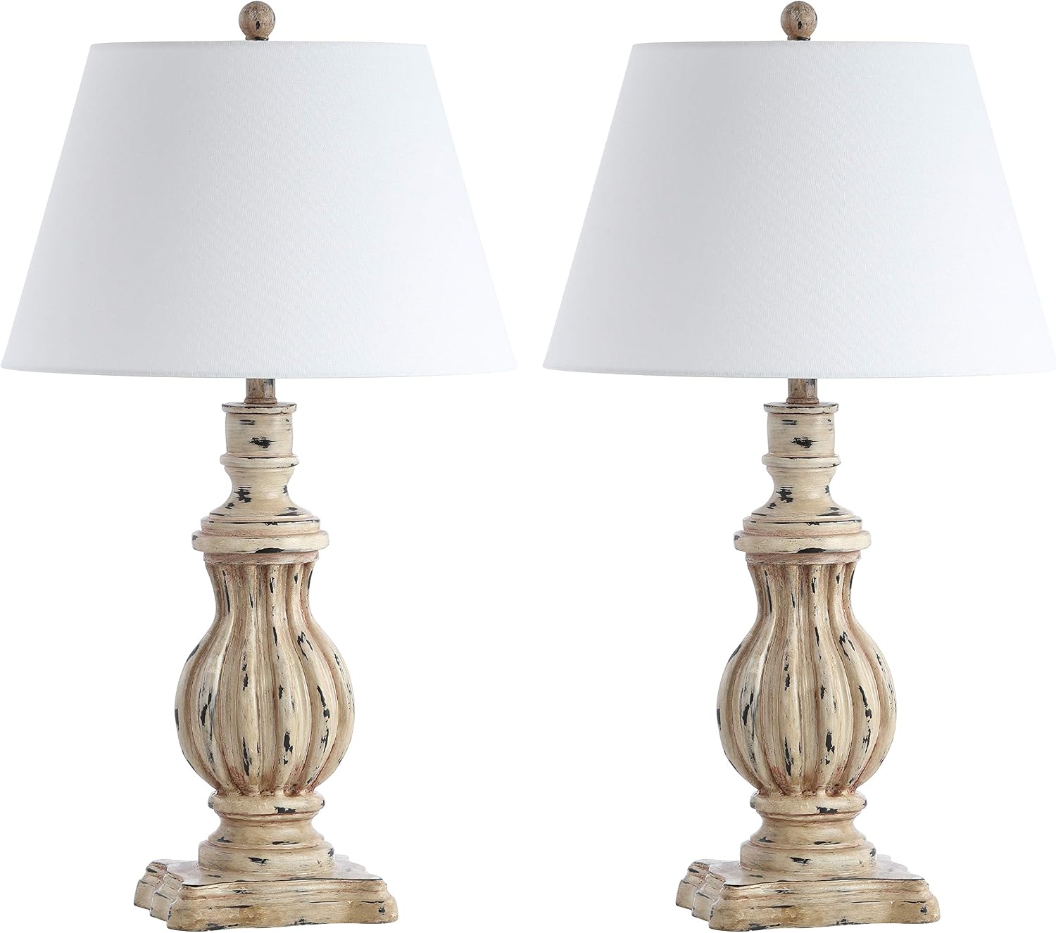 SAFAVIEH Lighting Collection Tanner Brown 31-inch Bedroom Living Room Home Office Desk Nightstand Table Lamp Set of 2 (LED Bulbs Included)