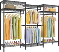 VIPEK V5i Plus Wire Garment Rack Heavy Duty Clothes Racks for Hanging Clothes, Large Free Standing Wardrobe Closet Metal Clothing Racks with Adjustable Shelves for Bedroom, Black